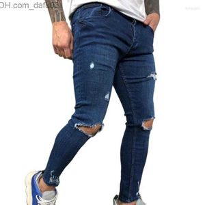 Jeans da uomo Jeans da uomo Pantaloni meravigliosi da uomo Foro per il ginocchio 5 taglie Pantaloni da uomo Design diviso Z230801