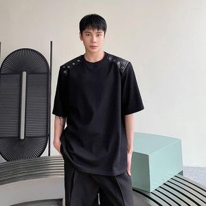 Мужские футболки T Syuhgfa Summer Dark Style Мужская футболка для наплечника Американская воротника кожа