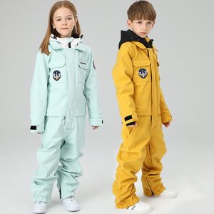 Andere Sportartikel Kinder-Skianzug Arbeitskleidung für Jungen und Mädchen Einteiliger warmer Winteroverall Kinderjacke Hose Ausrüstung 230801