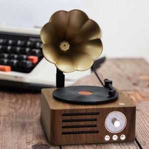 Taşınabilir Hoparlörler Bluetooth Retro Ahşap Taşınabilir Kablosuz Mini Açık Ses Sistemi FM Radyo Müzik Subwoofer R230801