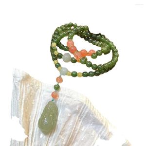 Strand kinesisk stil naturlig jasper runda pärlor multi-cirkel armband kvinnors hetiska jade halsband södra röda agat