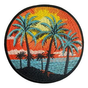 Summer Beach Embroidery Patches Iron on Embroidered Badges for Clothing Sew on Jacket T-shirt DIY Appliques Accessories Free Shipping