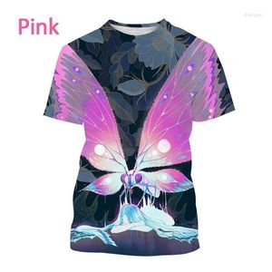 Camisetas masculinas 2023 novidade borboleta impressão 3D moda padrão criativo e camiseta feminina