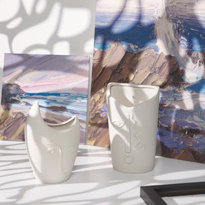 Vasos Nordic Ins Abstract Ceramic Criativo Vaso de Flores Secas Arte Decoração de Mesa Showroom Home