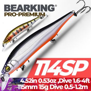 Esche Esche 115cm 15g Bearking Arrivo Minnow Richiamo di pesca duro Esca Attrezzatura Artificiale 230801