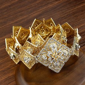 Other Fashion Accessories Sunspicems French Gold Color Women Belt Chain Crystal Metal Waistband Morocco Wedding Caftan Dress Belt Adjustable Length 230731