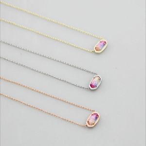 Pendant Necklaces Necklace Colorful shells Real 18K Gold Plated Dangles Glitter Jewelries Letter Gift With free dust bag