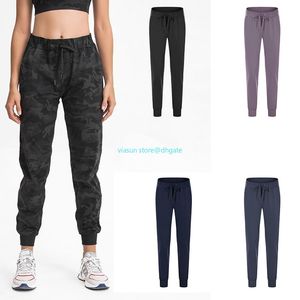 LL Classic Joggers Drawcord Easy Fit Yoga Pants LU with Pocket Sweat-wicking for Fitness Dancing Sweatpants Running Track Pants Breathable Soft Women Trousers