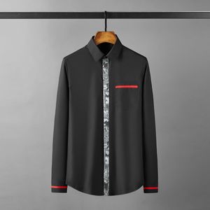 Ny kontrastfärg Packet Male Shirts Luxury Long Sleeve Business Casual Herr Dress Shirts Slim Fit Party Man Shirts 4xl