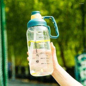 Water Bottles Makaron Big Mac Cup Women's Portable 1800ml Large Capacity Gym Outdoor Kettle With Straw