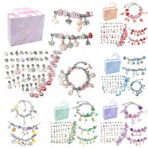 Очарование браслетных браслетных наборов для женщин DIY Jewelry Accessories Metal Charms Set Kids Macropory Beads Trend String 230731