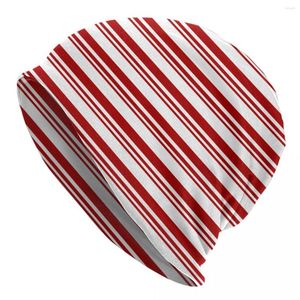 Berets Natal Candy Cane Stripes Bonnet Chapéus Moda Ao Ar Livre Skullies Gorros Chapéu Para Homens Mulheres Tricô Térmico Elastic Caps