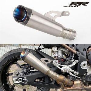 Deslizamento para bmw s1000rr 2019 2020 sistema completo motocicleta gp escapamento modificar tubo de ligação médio silenciador de liga de titânio carbono 332y