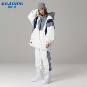 Другие товары для спортивных товаров женский сноуборд костюм хип -хоп Гарем Ветроистой Ветроистой Ветропроницаемый теплый лыжный шпон снег 230801