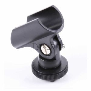 MP3/4 Docks Cradles Microphone Clip Stand 19mm Plastic Mic Holder Clip com Hot Shoe Para DSLR Camera x0731