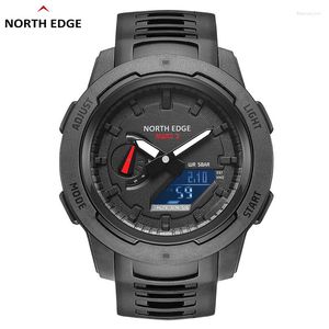 Wristwatches NORTH EDGE Mars3 Men Digital Watch Men's Sports Watches Dual Time Pedometer Alarm Clock Waterproof 50M Count Down Military