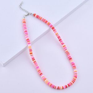 Choker Boho Fashion Färgglada halsbands smycken Handgjorda polymer Clay Women Beach Gift Bead