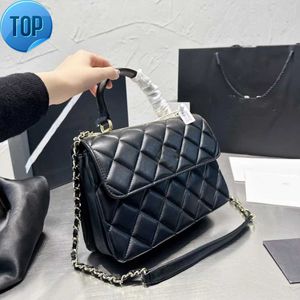 Designer Channel Bag Women's äkta läderhandväska axel kvinnor väskor kvinna diamantgitter handväska