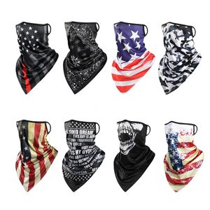 Fashion Face Masks Neck Gaiter Men Summer Skull Bandana Hanging Ear Triangle Mask Cycling Hunting Hike Fishing Ski Sports Outdoor Warmer Scarf Women 230801