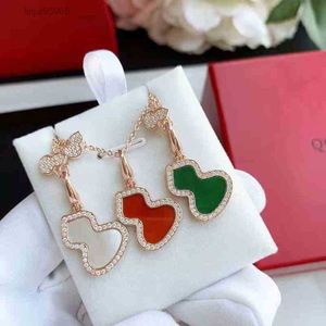 Kirin High Version Large and Small Gourd Necklace Female 925 Silver Plated 18k Rose Gold White Fritillaria Red Chalcedony Clavicle