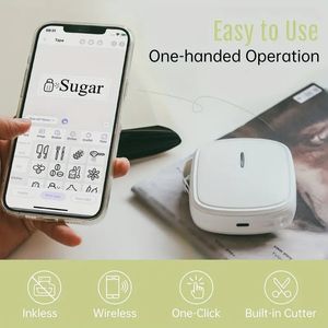 HPRT Portable Label Printer: Inkless Thermal Printing, BT Wireless, Multi Template, Compatible with iOS & Android - White/Green