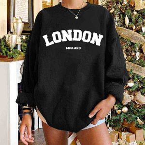 Seeyoushy London Brief Print Sweatshirts Vrouwen Crewneck Casual Truien Vrouwen Top Lange Mouwen Sudaderas Mode Winter Kleding G1102