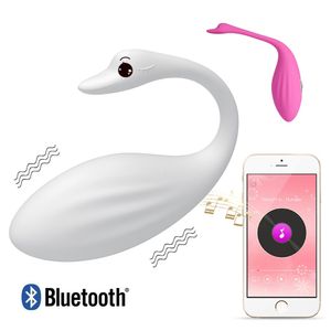 ディルド/ドンシリコーンスワン形状バイブレーターアプリBluetoothワイヤレスリモートコントロールGスポットマッサージ9スピードアダルトゲームセックスおもちゃ