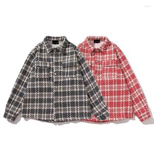 Men's Jackets Chinese Fashion Brand Vintage Jacket Spring Fall High Quality Plaid Long Sleeve Oversized Streetwear Handsome Teens Premium