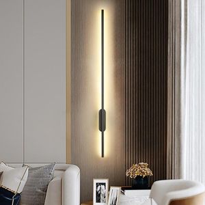 Wall Lamp Modern Minimalist Line Sconce Led Strip Living Room Light Nordic Sofa Background Bedroom Bedside