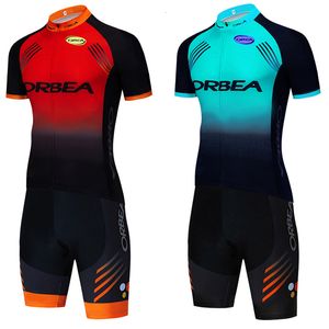 Cykeltröja sätter Team Orbea Orca Bike Maillot Culottes Suit Men 20d Ropa Ciclismo Green Bicycl Tshirt Shorts kläder 230801