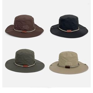 Boinas Chapéu de pescador masculino e feminino verão respirável protetor solar acampamento ao ar livre montanhismo pesca cowboy ocidental