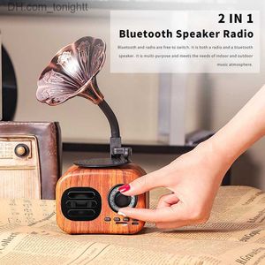 Портативные динамики Bluetooth -динамики Retro Wood Portable Box Wireless Mini Dingers Outdoor Sound System FM Radio Subwoofer Z230801
