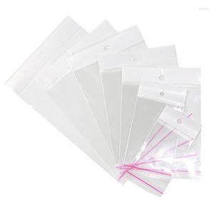 Jewelry Pouches 200pcs Plastic Transparent Bags For DIY Necklace Bracelet Earring Wrapping Self Adhesive Pouch Storage Packaging