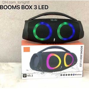 Taşınabilir Hoparlörler Taşınabilir 100W Yüksek Güçlü Bluetooth Hoparlör RGB Renk Su Geçirmez Kablosuz Subwoofer 360 Stereo Surround TWS FM Boom Box Z230801