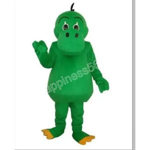 Costume adulto della mascotte del dinosauro verde del fumetto Vestito operato Abbigliamento per animali selvatici Halloween Xmas Parade Tute Tuta da esterno personalizzabile