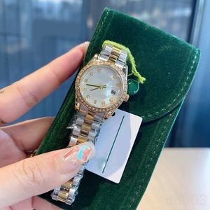 Moissanit-Uhr, 31 mm, Damen-Designeruhren, hochwertige Datejust Reloj, klappbare Tischschnalle, vergoldete Uhr für Herren, kleiner Durchmesser, lässig, SB040 C23
