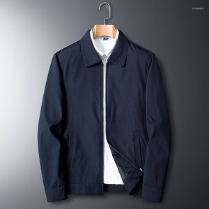 Kurtki męskie Spring Business Jacket Casual Coats Odrzuć zamek błyskawiczny prosty biuro odzież wierzchnia jesień mężczyźni w średnim wieku starsze ubrania