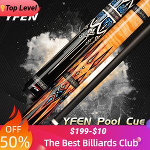 Biljard Cues Yfen Crical Carbon Fiber Billiard Pool Cue Stick Black Technology Carbon Cue Stick Kit 11.512.5mm Extender med biljard 230801