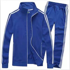 Męskie dresy wiosenne ubrania odzieży sportowa bluza Zestawy odzieży wierzcha czarny niebieski swobodny zamek błyskawiczny w stylu Preppy Tracksuit 2307731