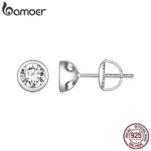 Stud 925 Silver Sterling Border Moisite Stud Brincos Corte Redondo Laboratório Brincos de Diamante Jóias de Casamento Feminino Presentes 230801