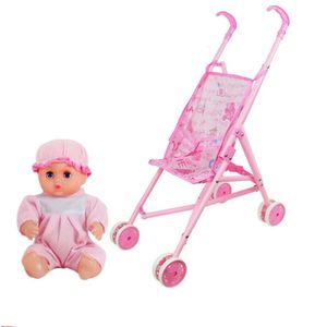Tools Workshop Creative Simulation Doll Trolley Funny Girl Toy Children Foldable Hand Push The Doll Stroller Christmas 230731