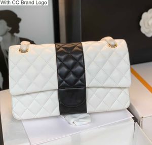 CC Cross Vücut Klasik Siyah Beyaz Renk Blok Zincir Torba Tasarımcı Çanta Lüks Çantalar Moda Kadın Omuz Çantası Crossbody Metal Pırlanta Çek Çek Flep Cüzdan