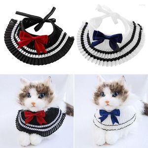 Dog Apparel Pet Collar Preppy Cat Drool Towel Accessories Lace Bow Kitten Dress Up Tool Adjustable