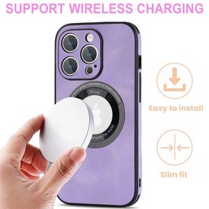 Luxury Magnetic Hollow Out Vogue Phone Case for iPhone 14 13 12 11 Pro Max Full Protective Soft Bumper Matte Leather Car Mount Back Cover Support Wireless Charging