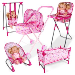 Tools Workshop Doll House Accessories Rocking Chairs Swing Bed Dining Chair Baby Play House Simulation Furniture Toy Pretend Play Toy 230731