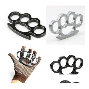 Mässing Knuckles Ready to Ship Gilded Steel Knuckle Duster Color Black Plating Sier Hand Tool Clutch FY4323 Drop Delivery Sports Outd DHT6R