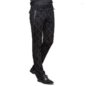 Calça Masculina Gótica Punk Vitoriana Masculina Preto Steampunk Fitness Casual Calça Masculina Emagrecimento Pés Ajustados Tamanhos Grandes S-XXXL