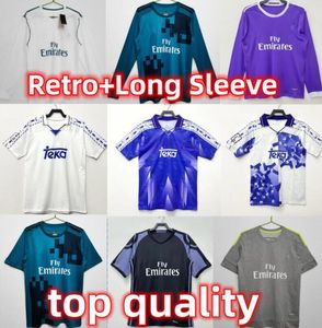 Finaller Real Madrids Retro Kaka Benzema Futbol Formaları 96 97 98 99 01 Ozil di Maria Alonso 15 16 17 Ronaldo Modric Higuain Klasik Vintage Futbol Gömlek Uzun Sleve66