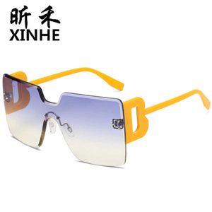 2023 Lyxdesigner Solglasögon Ny mode Multicolor Ocean Personlig ramlös trimmad solglasögon för män och kvinnor mångsidiga glasögon