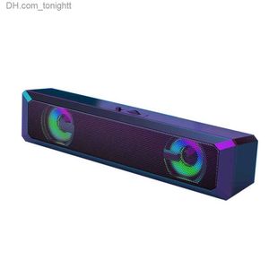 Taşınabilir Hoparlörler A4 6W RGB USB Kablolu Güçlü Bilgisayar Hoparlör Bar Stereo Bas Hoparlör Surround Ses Kutusu Z230801